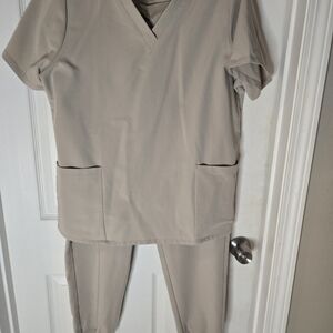 Women's Beige Scrub Set
